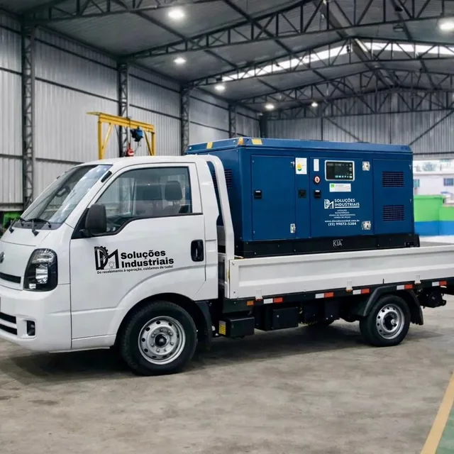 Gerador a diesel da DM Soluções pronto para locação industrial