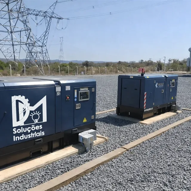 Gerador industrial DM Soluções com painel de controle